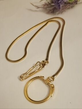Vintage Gold Plated Snake Chain Pocket Watch Chain or Key Fob
